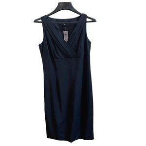 Ann Taylor Sleeveless V-Neck Black Dress